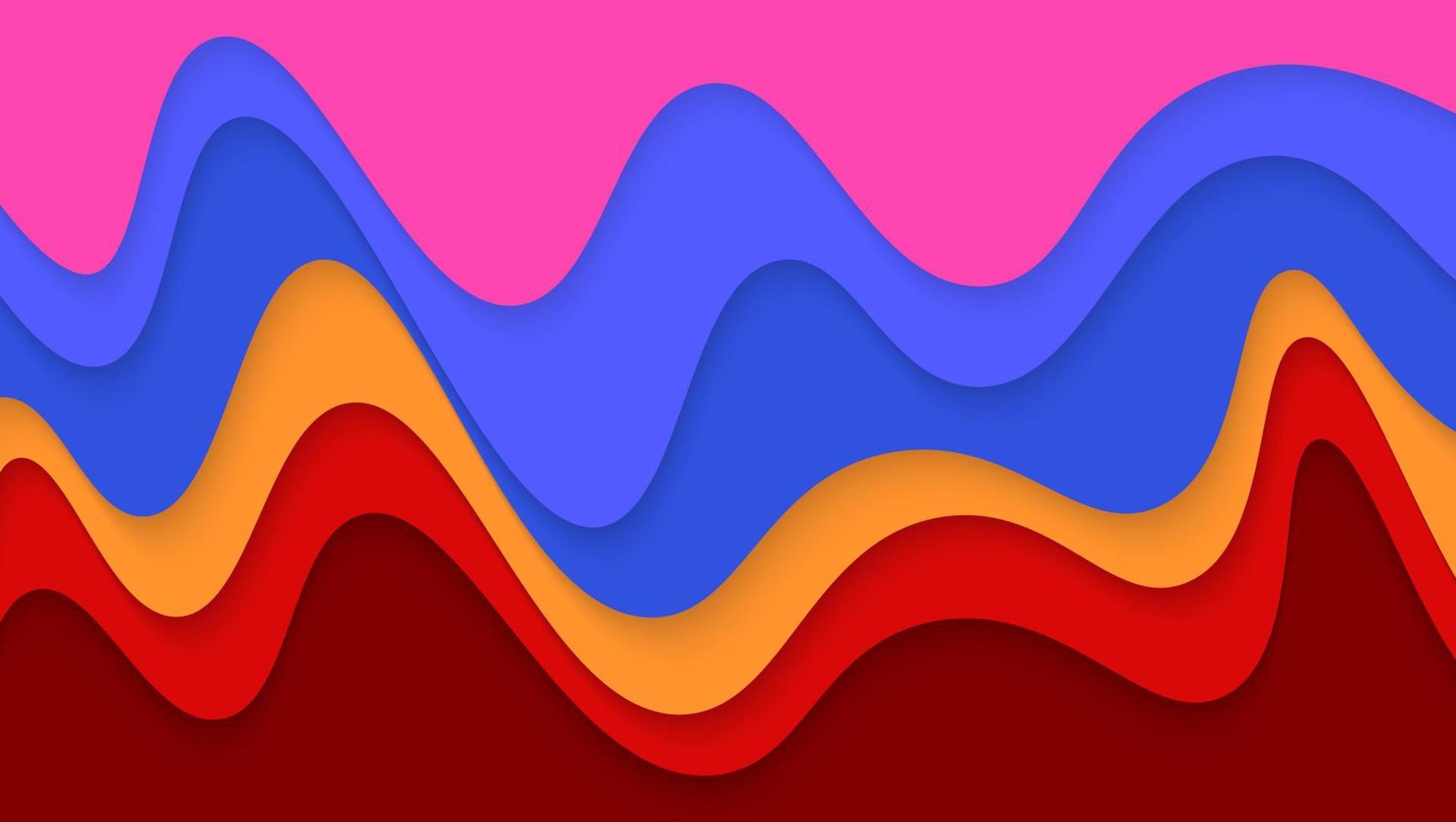 abstrakt färgrik vågor form papperssår stil bakgrund vektor