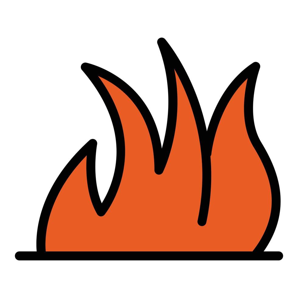 brand flamma ikon vektor platt