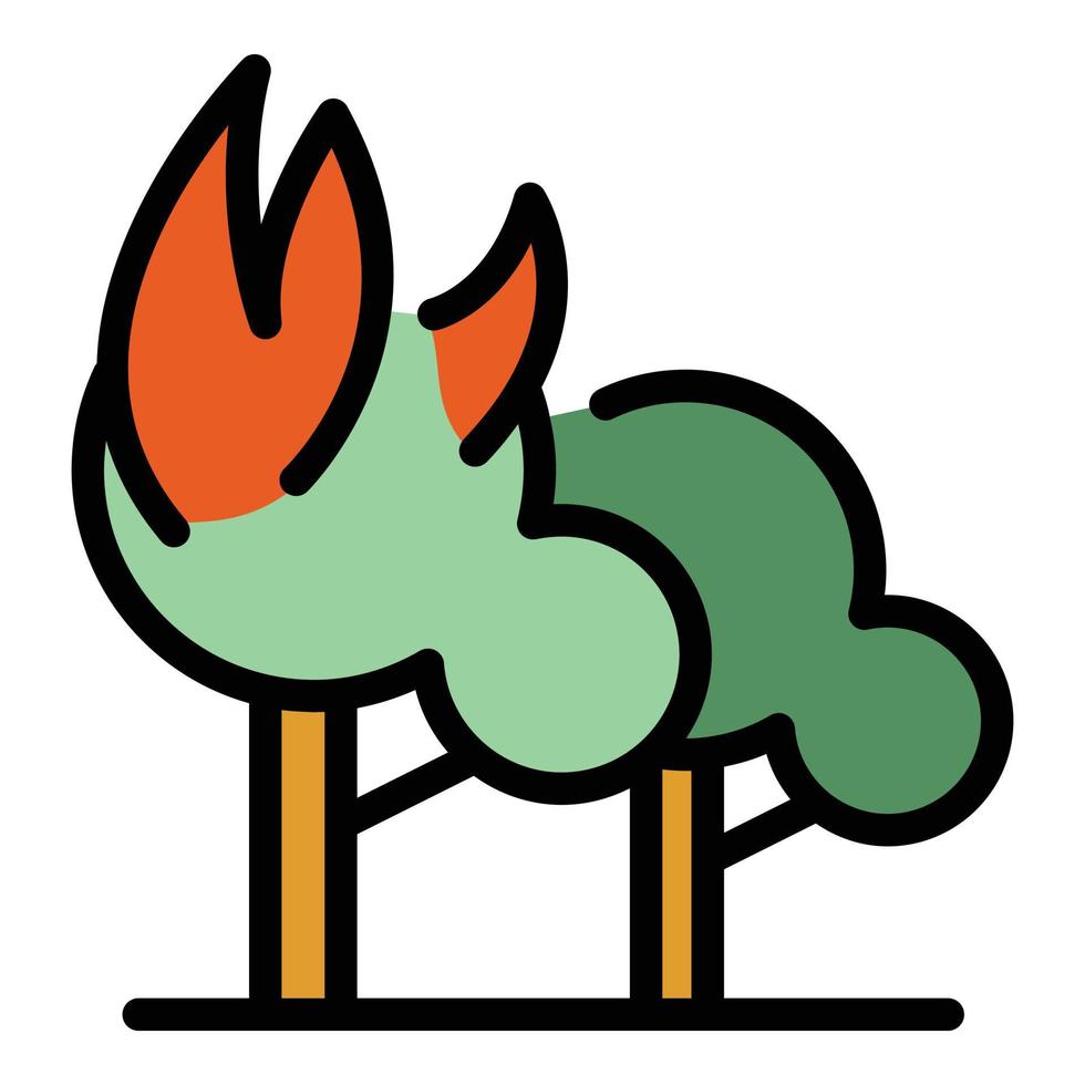 torr träd brinnande ikon vektor platt