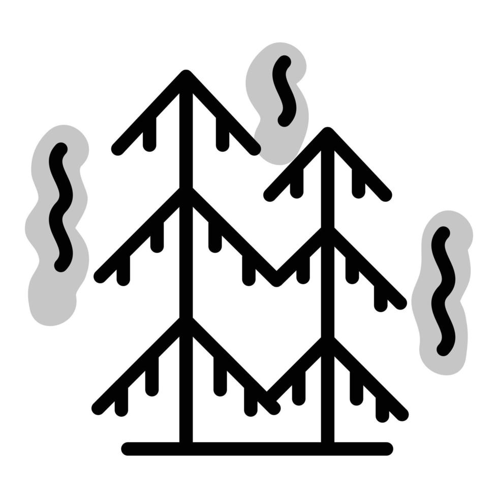 verbrannt Wald Symbol Vektor eben