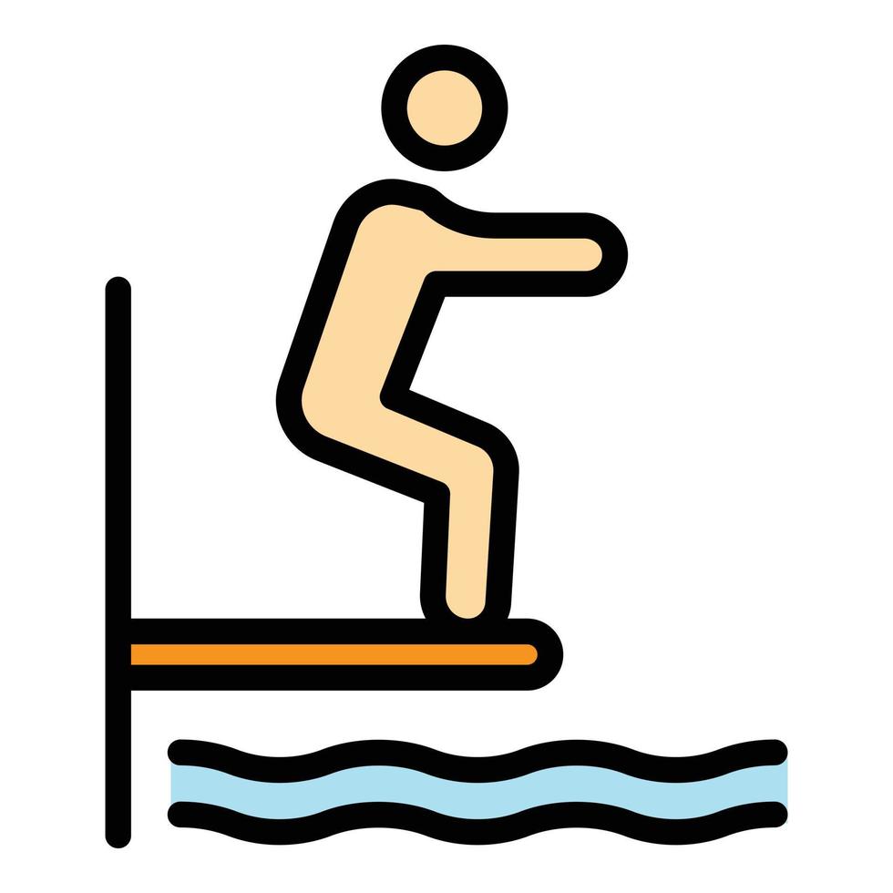 simning idrottare ikon vektor platt