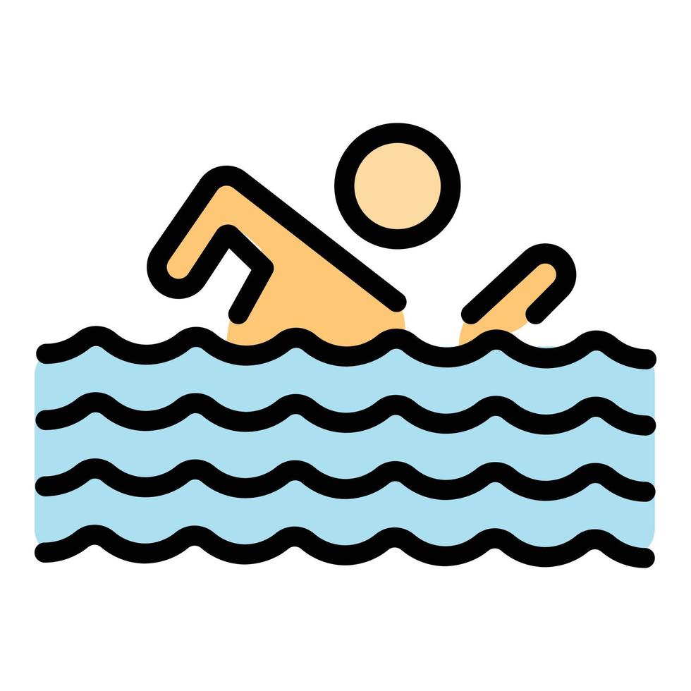 simning konkurrens ikon vektor platt
