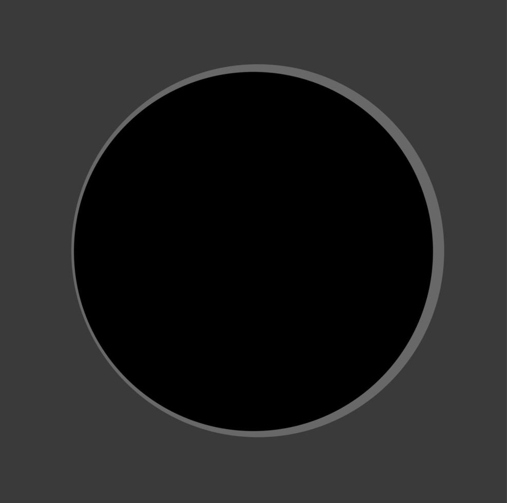 das schwarzes Loch Vektor Symbol. schwarz Loch auf grau Raum.