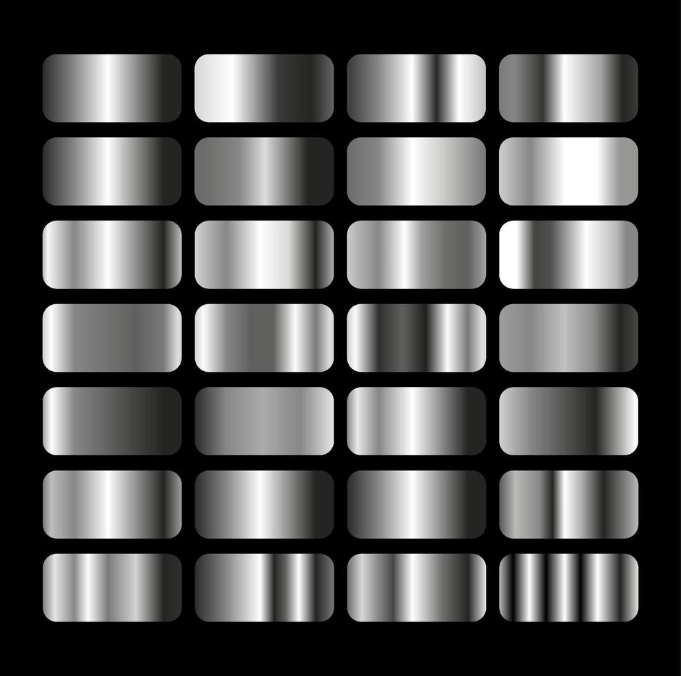 ein einstellen groß von das Silber Gradient. Silber Gradient Blöcke. vektor