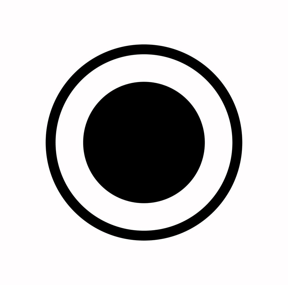 en svart punkt med en cirkel vektor ikon.