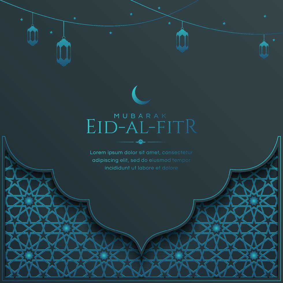 eid al-fitr Mubarak, Ramadan karem, islamisch Stil Gruß Hintergrund mit Arabisch Ornamente vektor