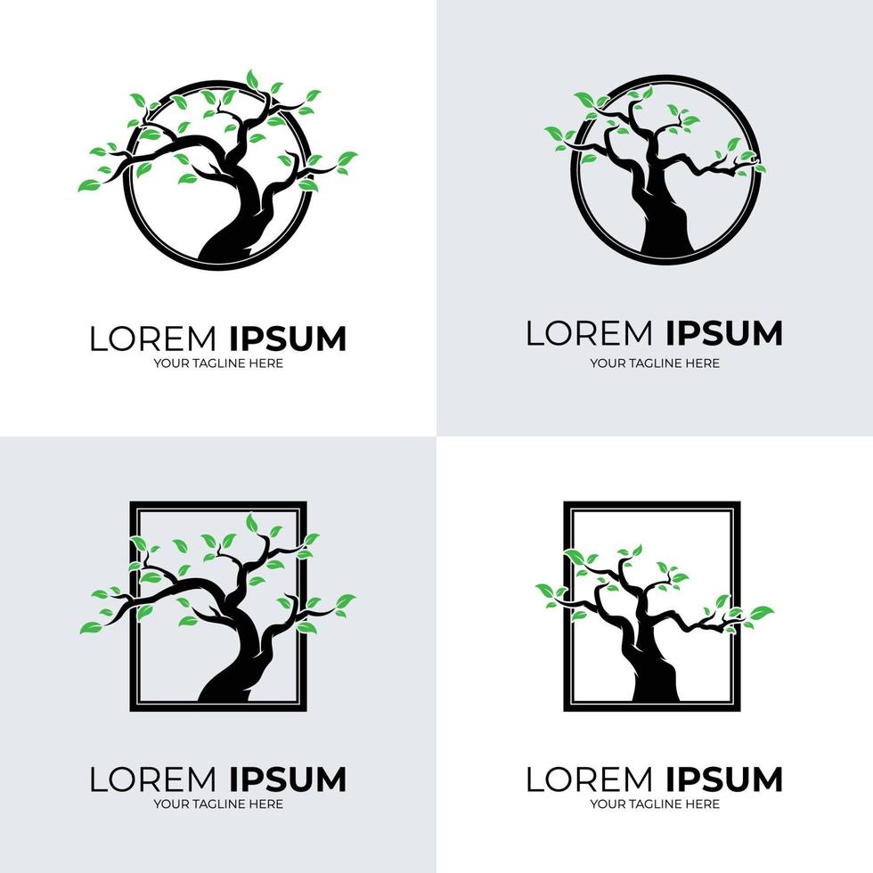 Sammlung von Baum Logo Design Vorlage vektor