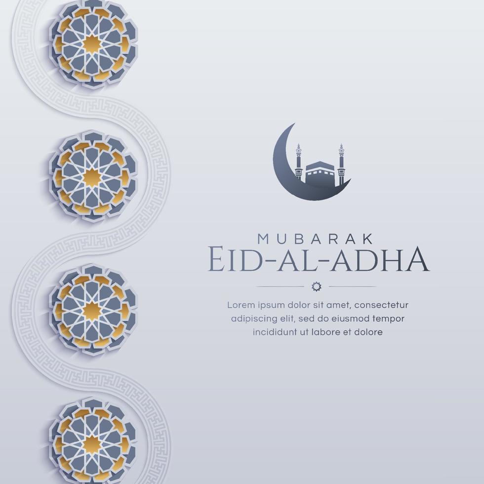eid al-adha hajj mabroor islamisch Arabisch Arabeske Mosaik Hintergrund mit Ornamente vektor