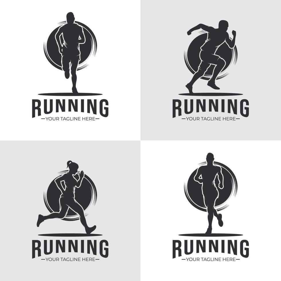 samling av löpning logotyp design vektor