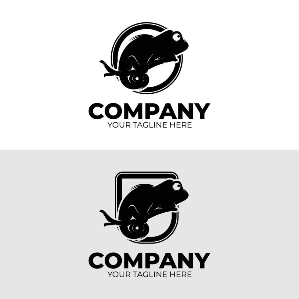 Silhouette von Chamäleon Logo Design Vorlage vektor
