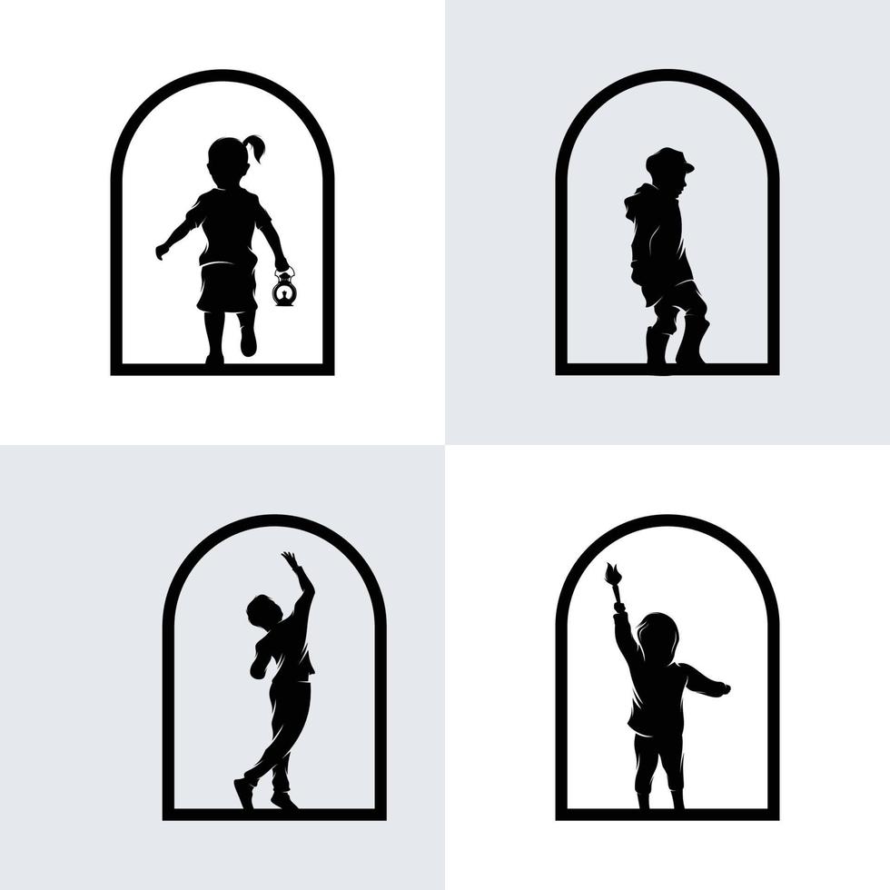 wenig Kinder Traum Logo Design Inspiration vektor