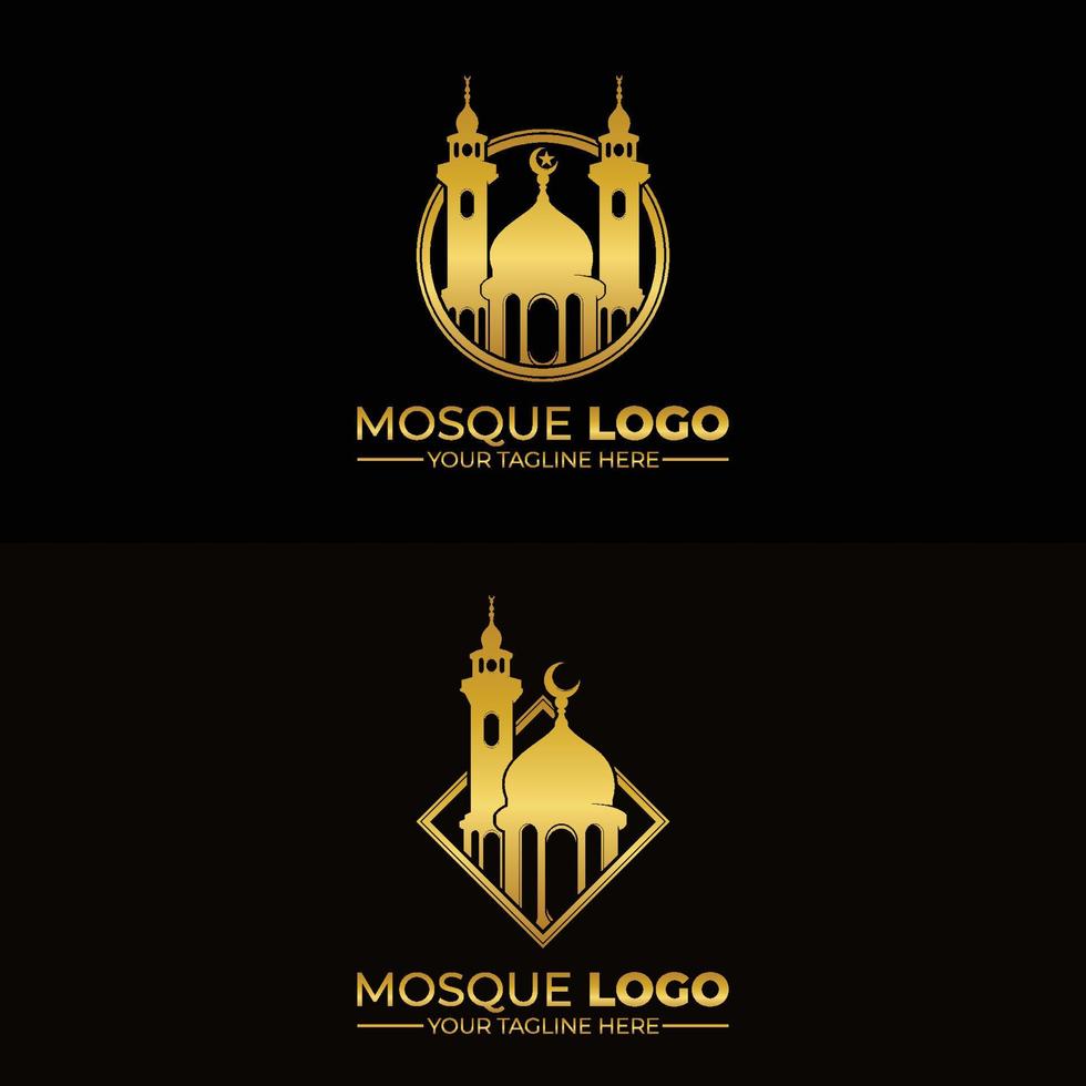 islamic moské logotyp design inspiration vektor