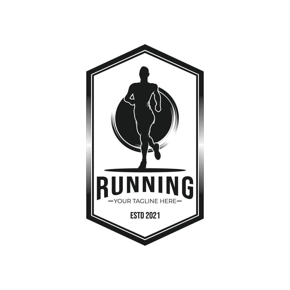 löpning sport logotyp design inspiration vektor