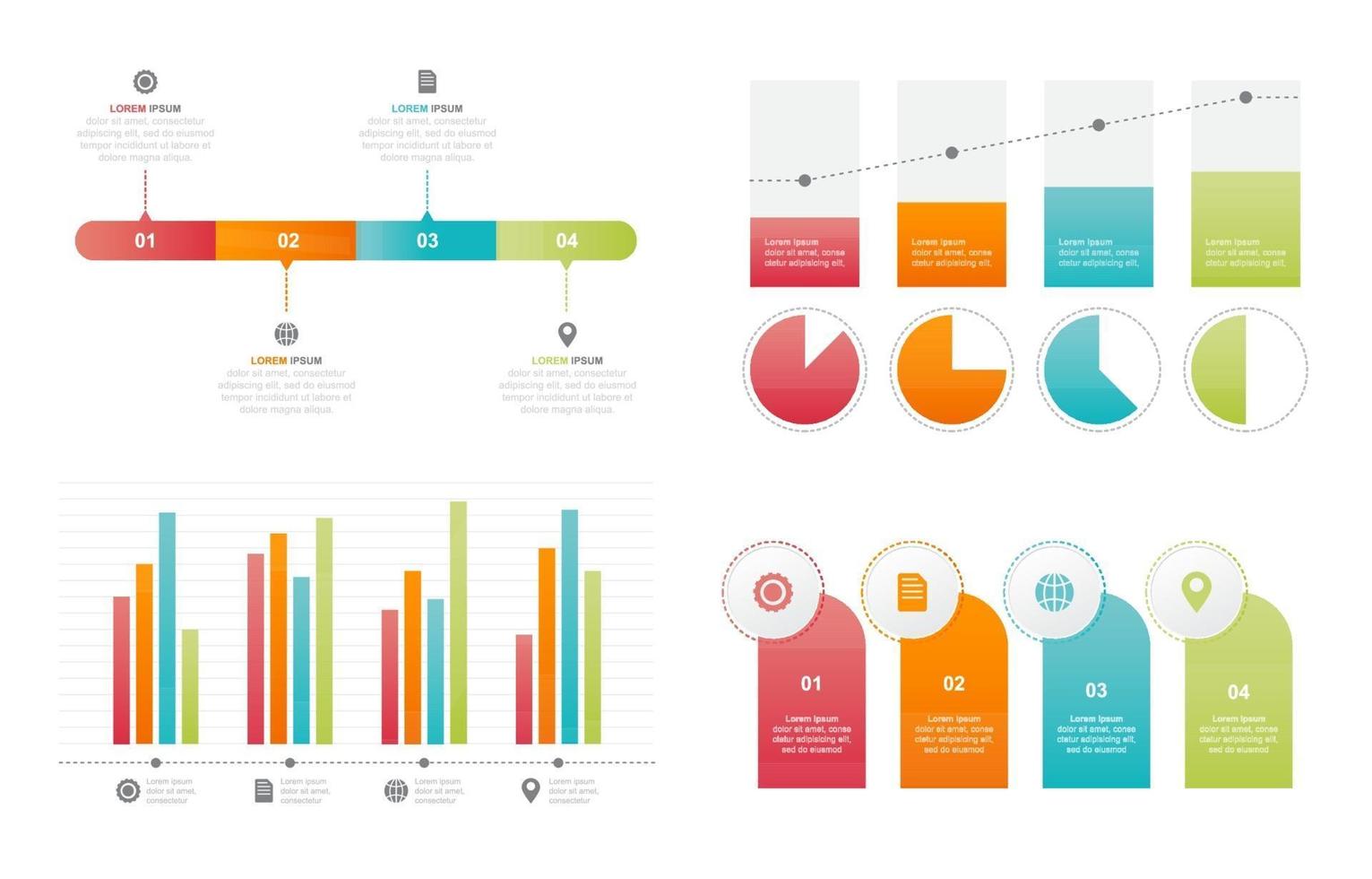 Balkendiagramm Diagramm statistische Business Infografik Element-Set vektor