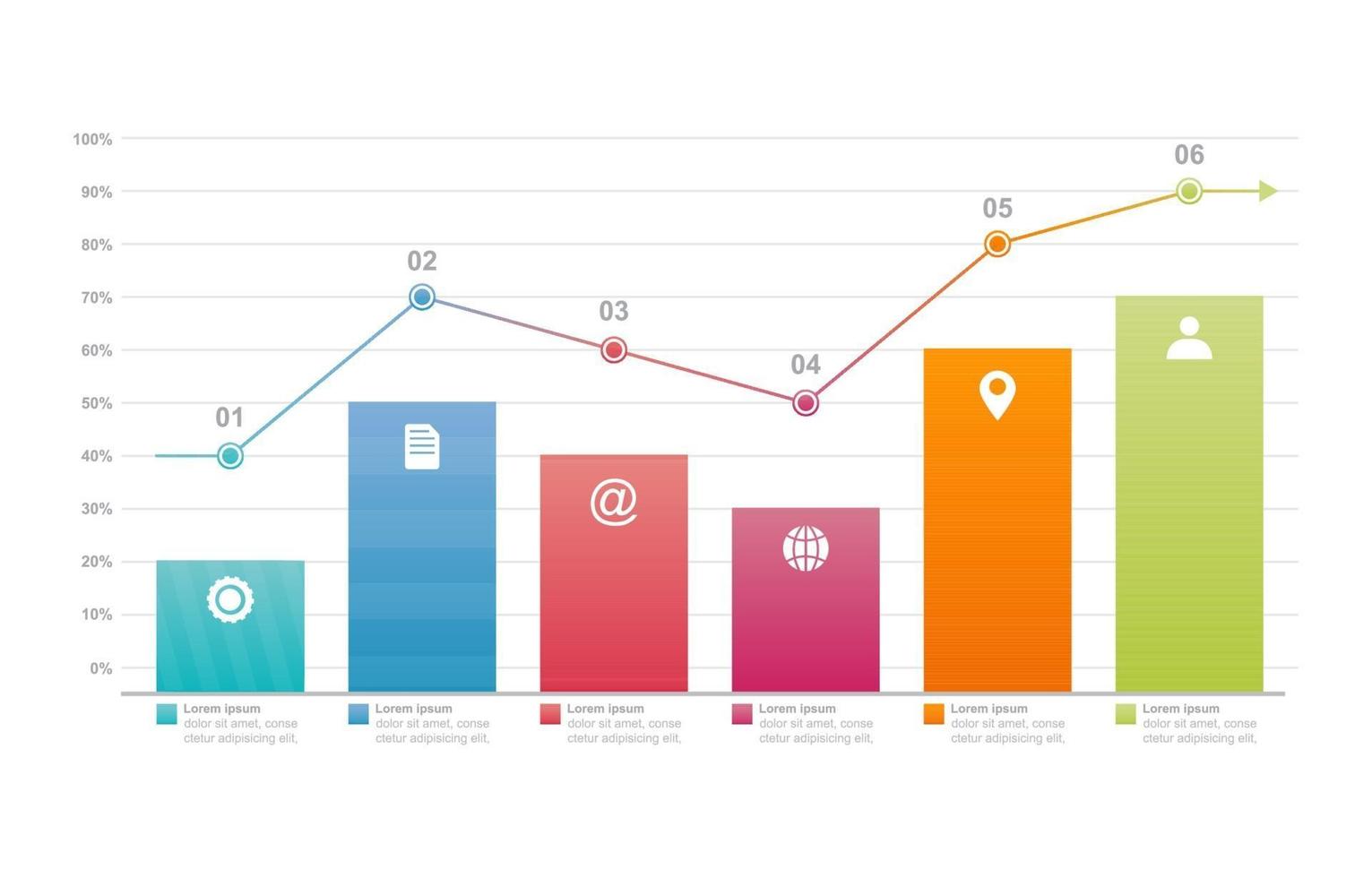 Balkendiagramm Diagramm Diagramm statistische Business Infografik Element Vorlage vektor