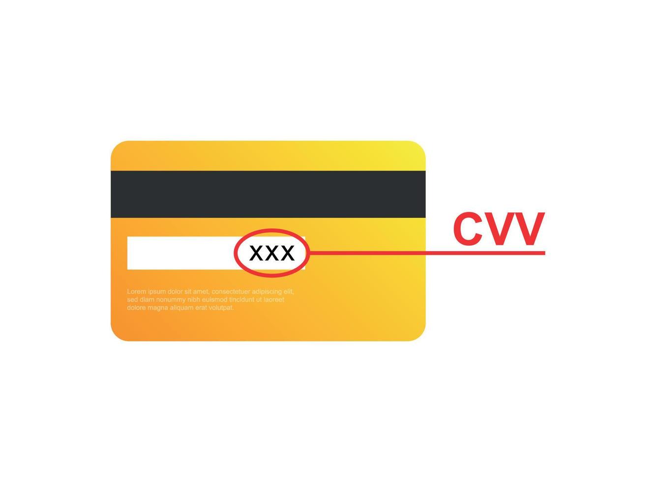 kreditera kort ikon i platt stil. ccv verifiering koda vektor illustration på isolerat bakgrund. betalning tecken företag begrepp.