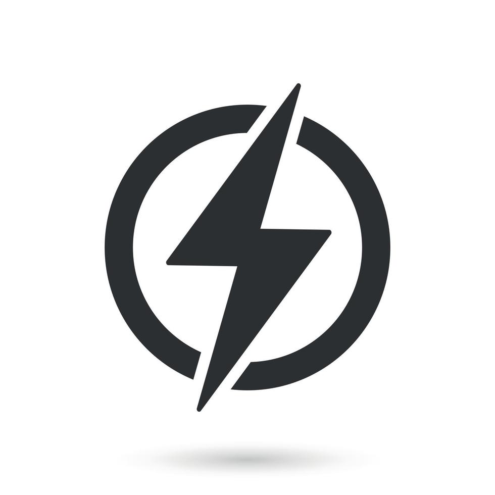 Blitz Leistung Symbol im eben Stil. Energie Symbol Vektor Illustration auf isoliert Hintergrund. Start Zeichen Geschäft Konzept.