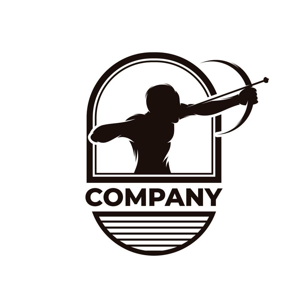 bågskytte logotyp design mall inspiration vektor