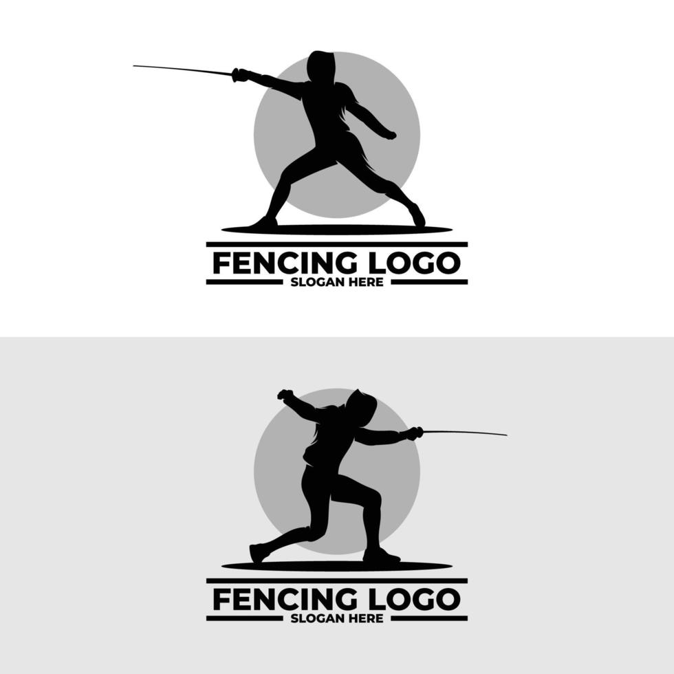 fäktning sport logotyp design inspiration vektor