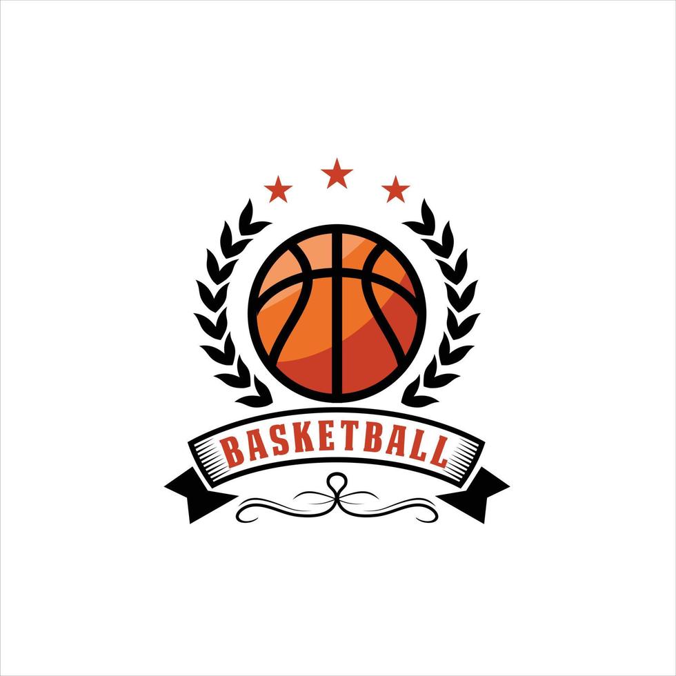 Basketballclub-Logo, Emblem, Designs mit Ball. Sport-Abzeichen-Vektor-Illustration vektor