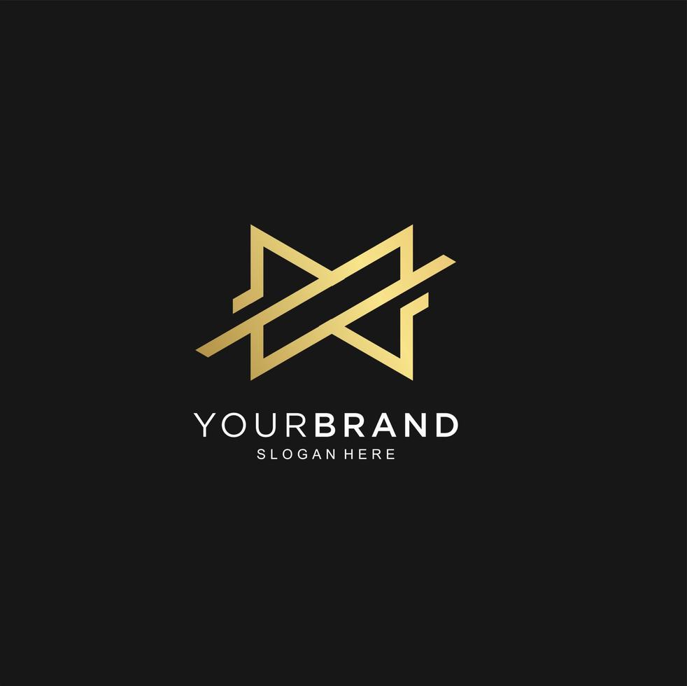 unik modern kreativ elegant lyx konstnärlig svart och guld Färg m brev baserad första logotyp ikon. vektor