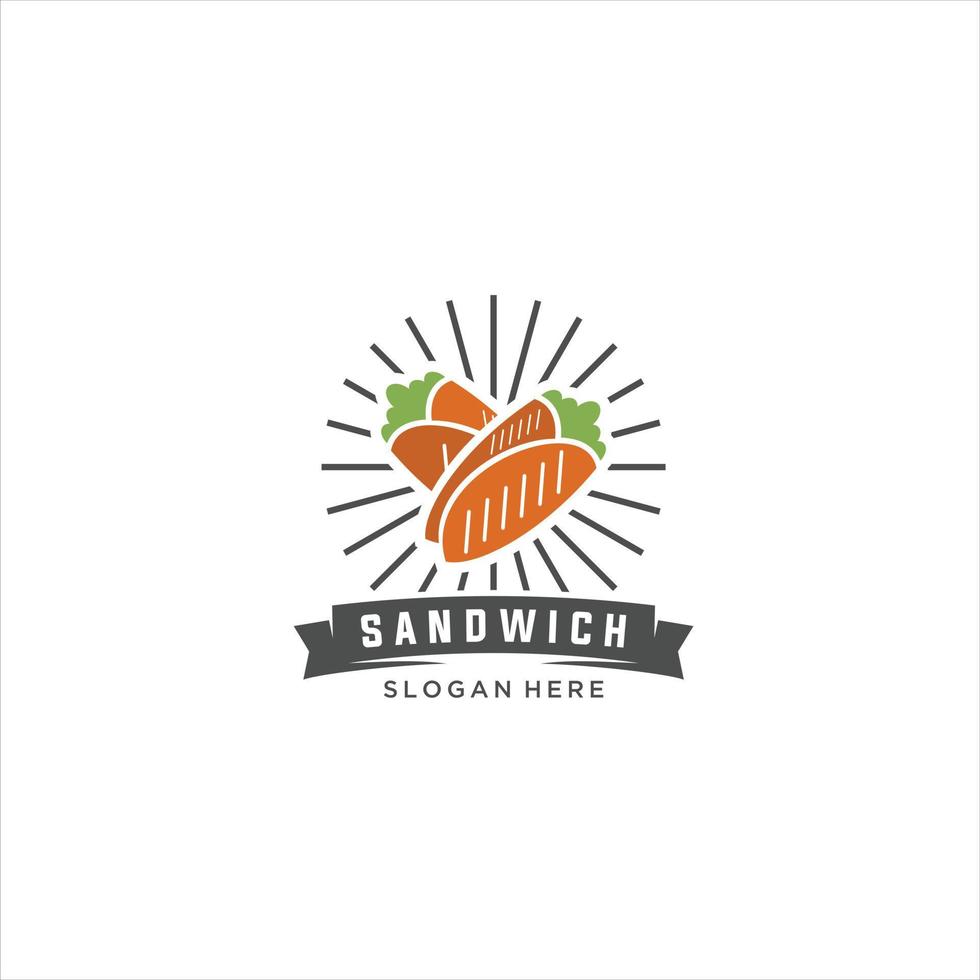 Sandwich Logo Design Konzept. geeignet Sandwich Logo. Mittagessen, Snack, Toast. Essen Konzept. Vektor Illustration