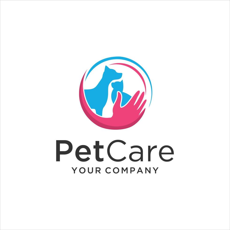 Logo-Design-Vorlage für die Tierpflege vektor