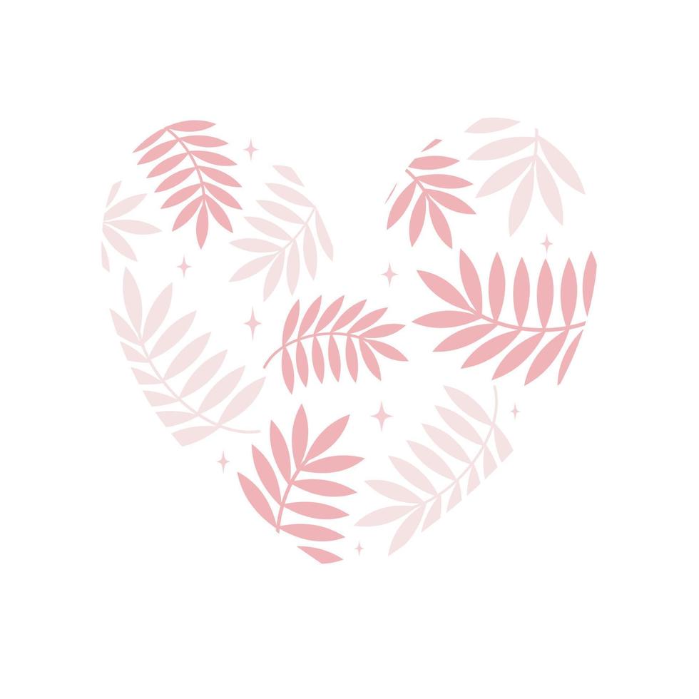 söt hjärta illustration med blommig element vektor design illustration mall för social media