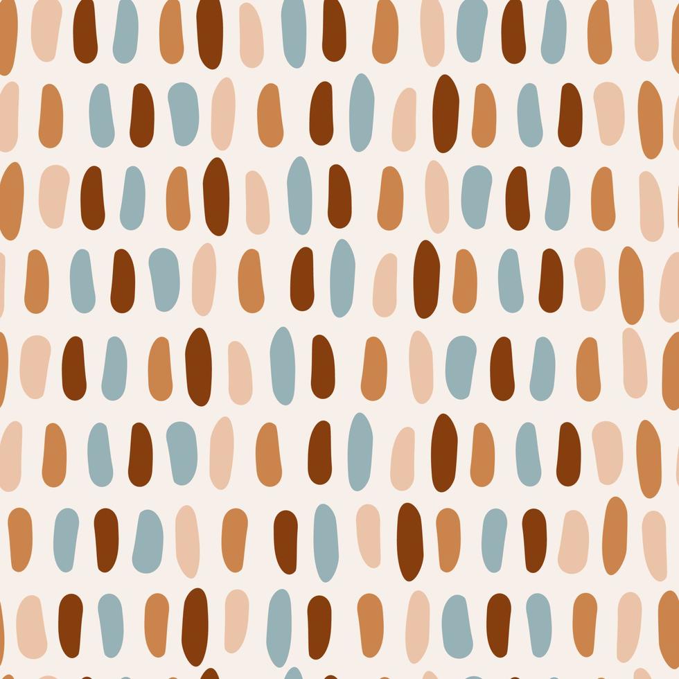 söt brun beige och blå abstrakt sömlös vektor mönster bakgrund illustration med hand dragen polka prickar