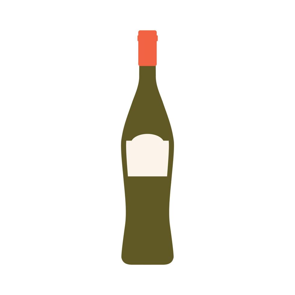 vin platt design vektor illustration isolerat på vit bakgrund. gammal vin flaska ikon. platt illustration av gammal vin flaska vektor ikon för webb design