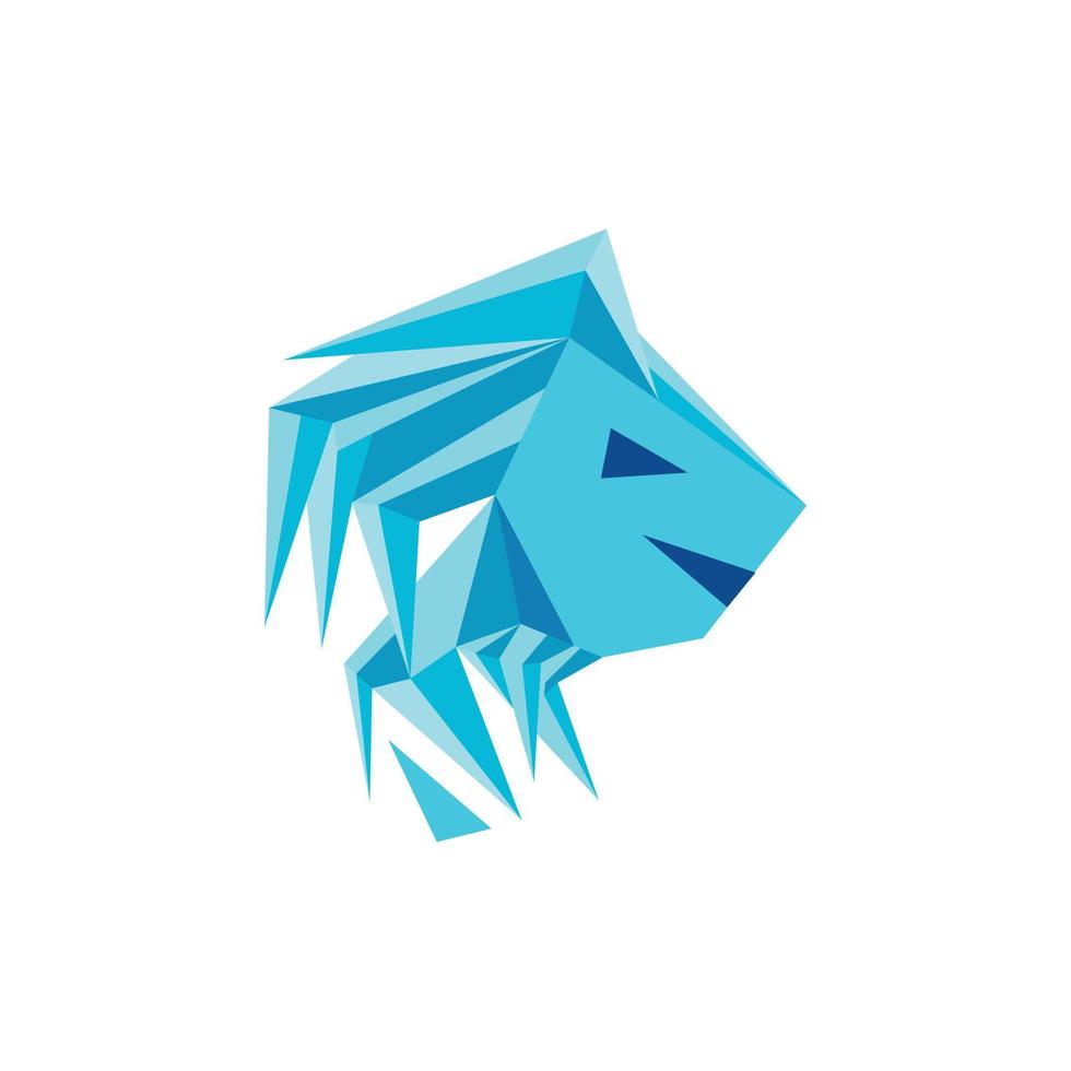 djur- lejon huvud geometrisk abstrakt kreativ design vektor