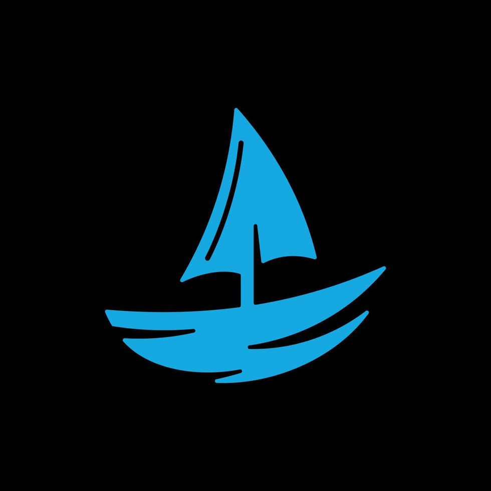 segelbåt hav modern kreativ logotyp design vektor