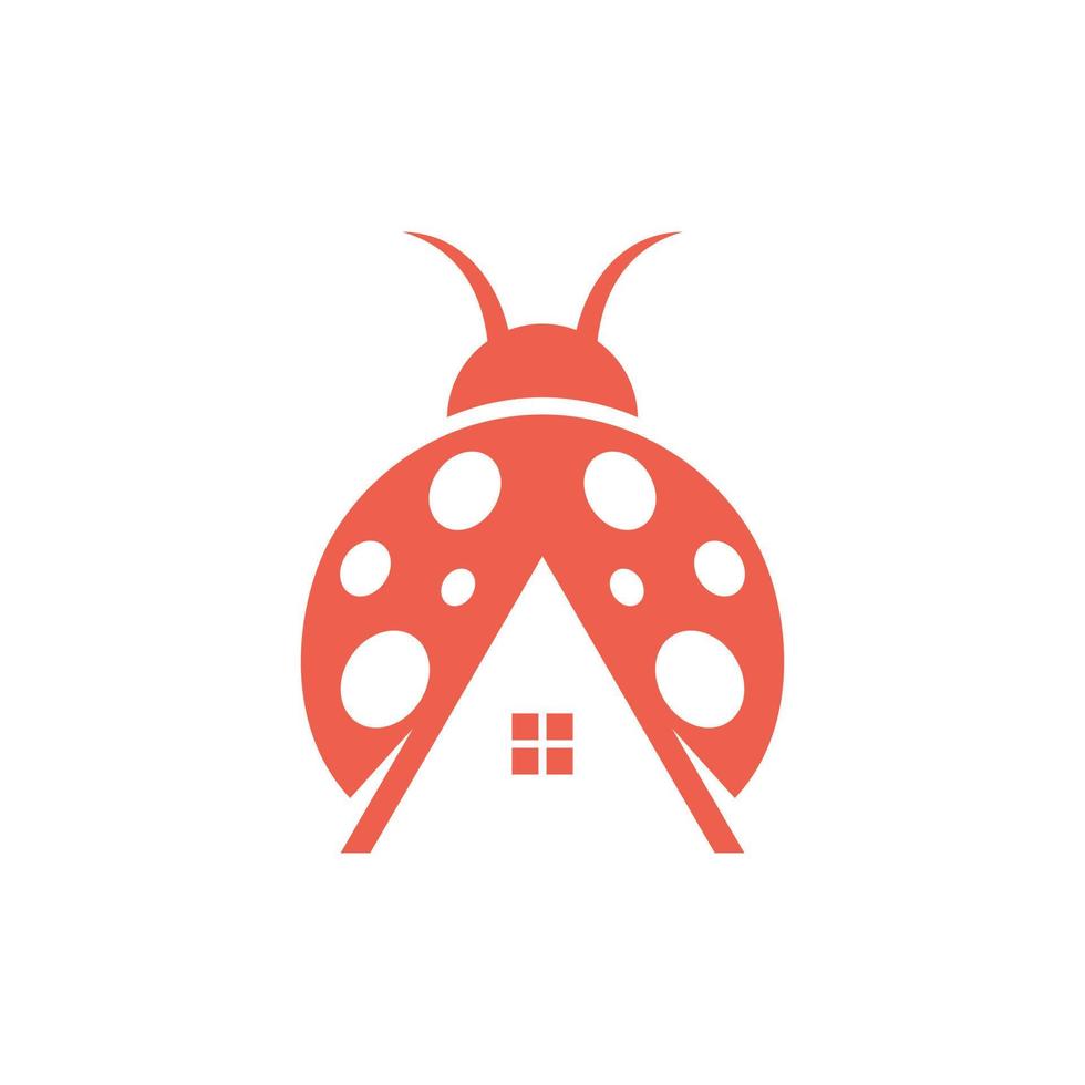 nyckelpiga insekt Hem byggnad kreativ logotyp vektor