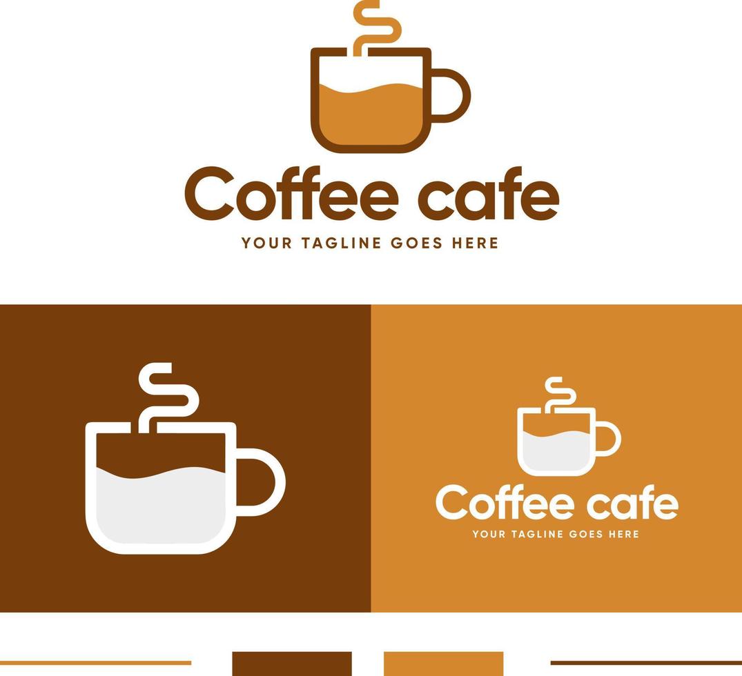 logotyp design för en kaffe Kafé kaffe kopp ikon logotyp vektor