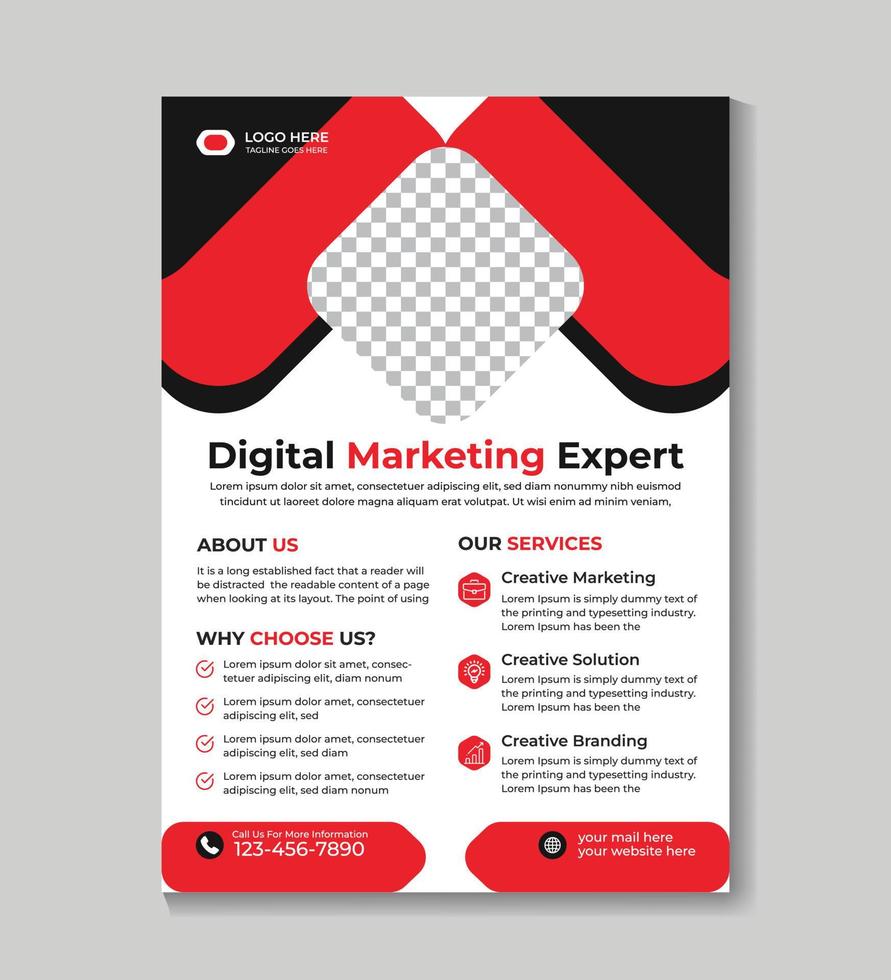Fachmann modern Digital Marketing Flyer Design Vorlage kostenlos Vektor