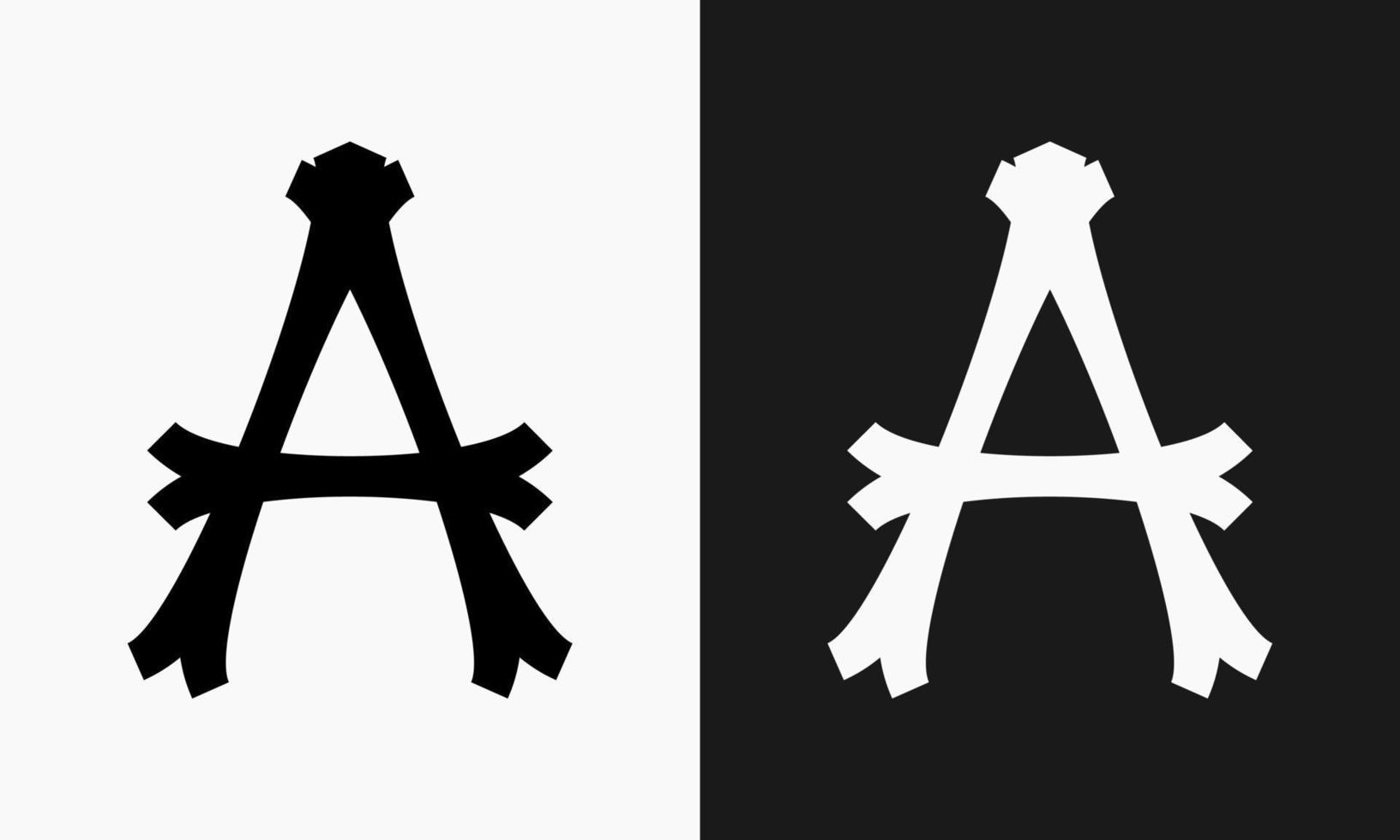 en bokstavsformad design den där har en klassisk effekt och en gotik känna. lämplig för använda sig av som en logotyp eller markör vektor