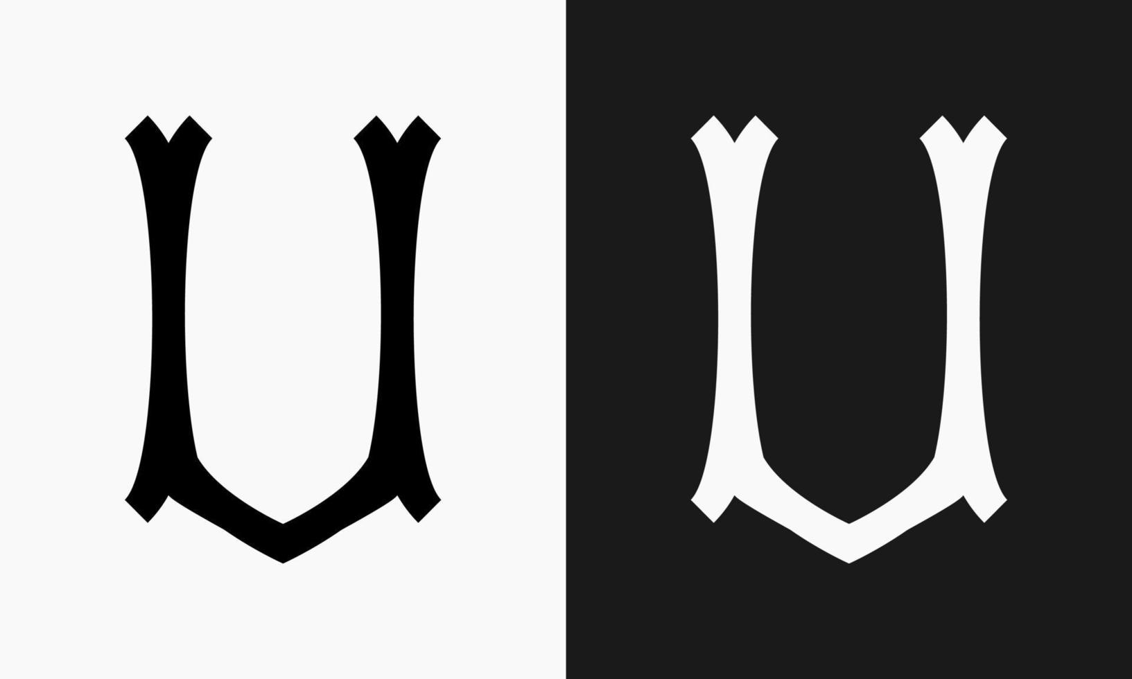 en bokstavsformad design den där har en klassisk effekt och en gotik känna. lämplig för använda sig av som en logotyp eller markör vektor