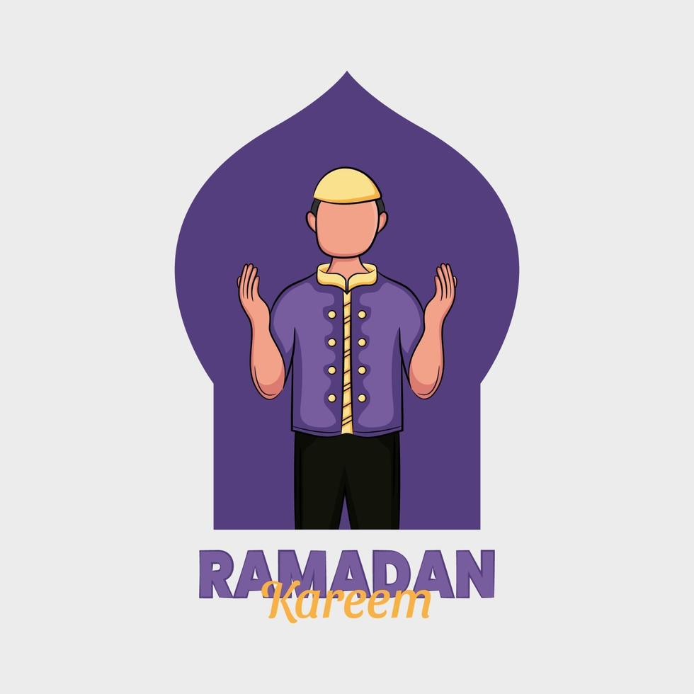 Hand gezeichnete Illustration von Ramadan Kareem oder Eid al Fitr Tage Gruß vektor