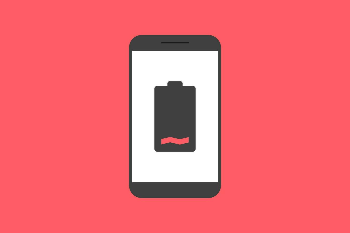 smartphone batteri underrättelse vektor ikon tecken symbol, smartphone och batteri låg
