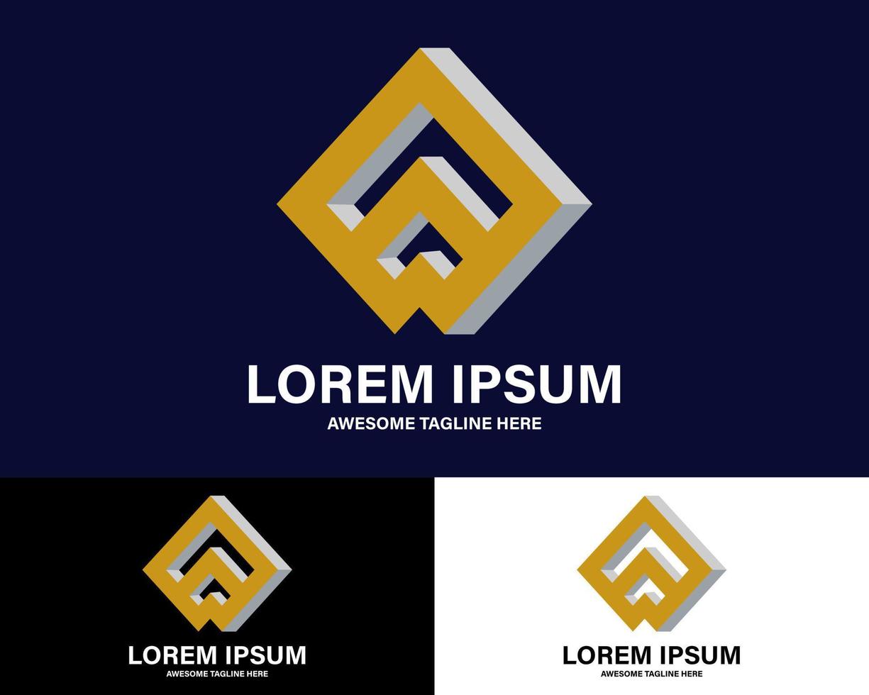 Luxus geometrisch Logo. Prämie Logo. vektor