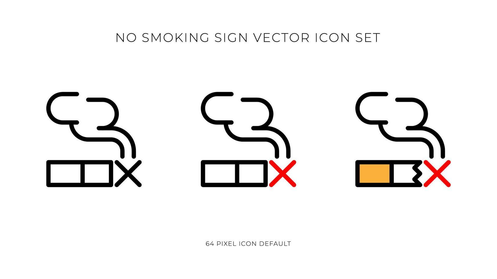 Nein Rauchen Zeichen einfach Vektor Symbol einstellen