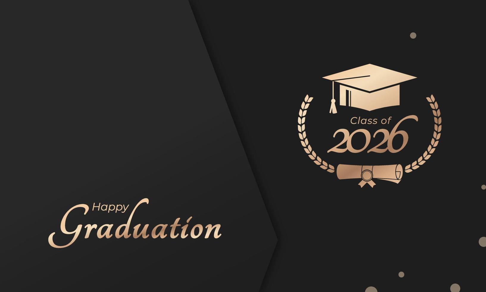 Klasse von 2026 Jahr Abschluss von schmücken Glückwunsch mit Lorbeer Kranz zum Schule Absolventen vektor
