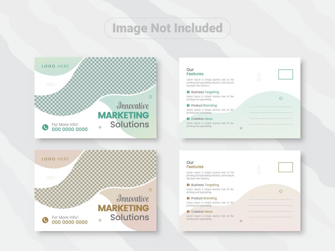 företags- företag vykort design mall, dubbel- ensidig företag vykort design, vykort design mall i standard storlek vektor