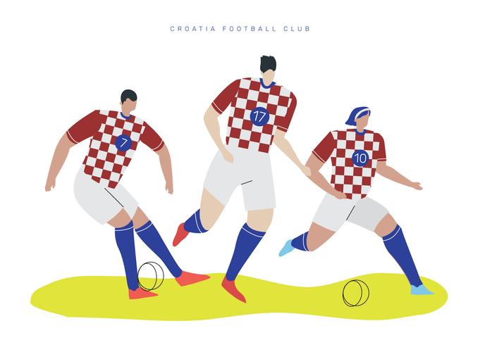 Kroatien-Weltmeisterschaft-Fußball-Spieler Falt-Vektor-Charakter-Illustration vektor