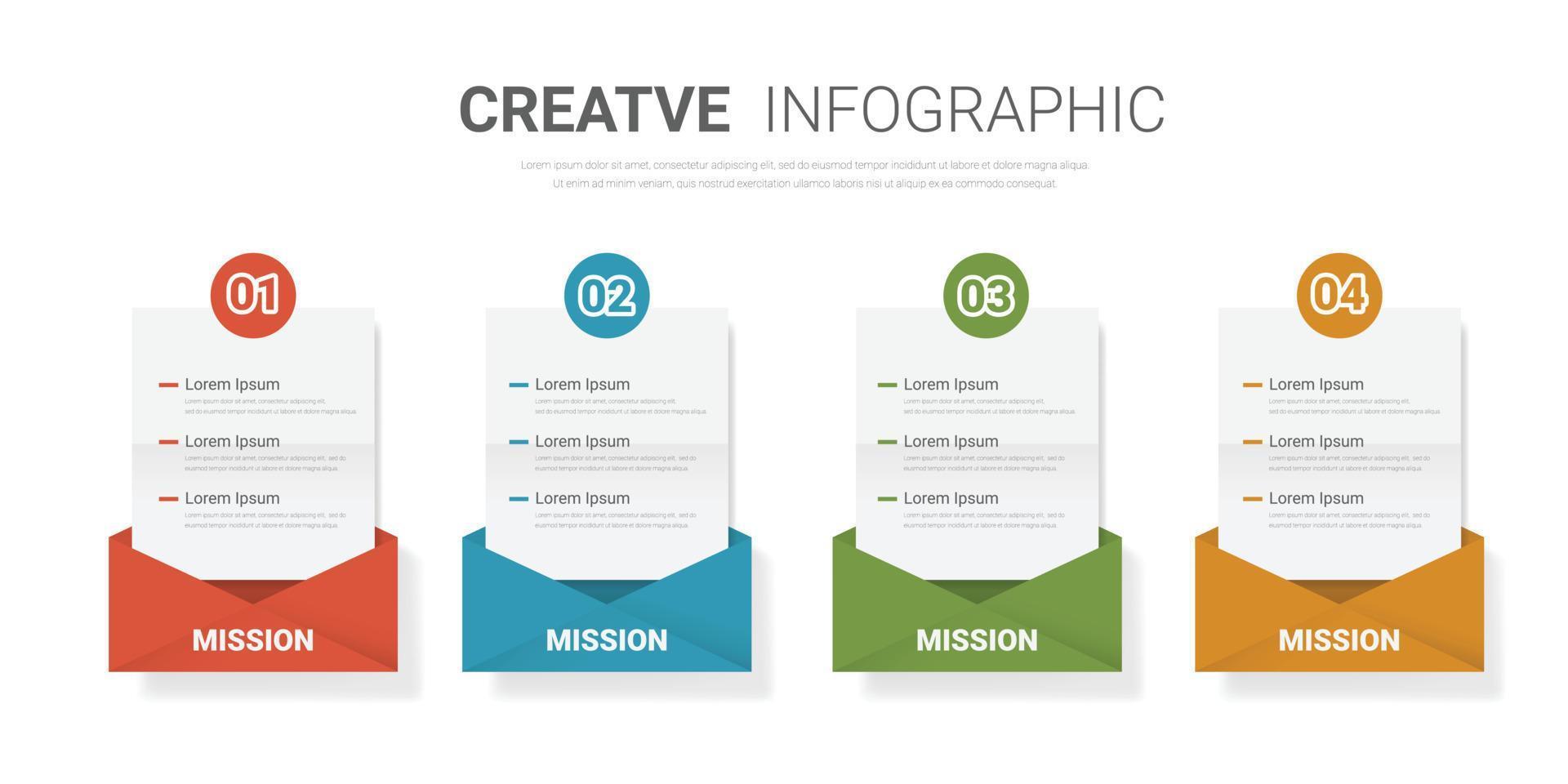 Bildung Konzept Infografik Vorlage Design mit Notiz, Email. können Sein benutzt zum Arbeitsablauf Layout, Diagramm, Geschäft Schritt Optionen, Banner, und Netz Design. vektor