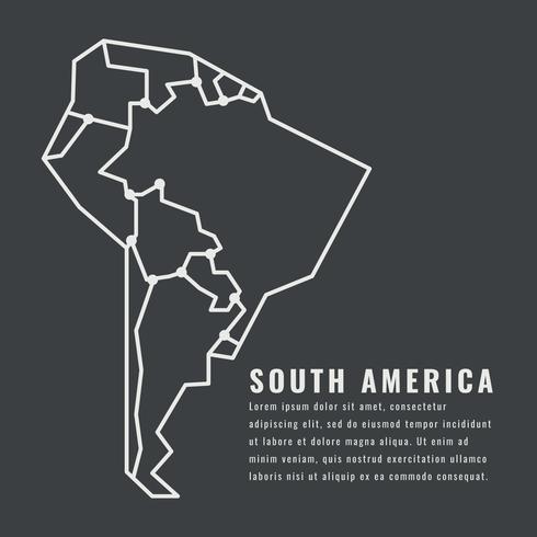 Skisserad Sydamerika kontinent vektor