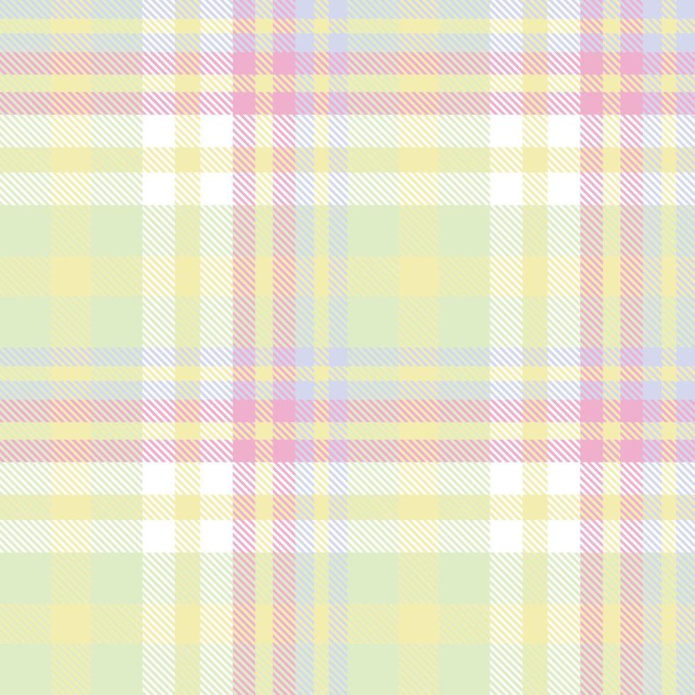 pastell pläd mönster sömlös textur är en mönstrad trasa bestående av criss korsade, horisontell och vertikal band i flera olika färger. tartans är betraktas som en kulturell Skottland. vektor