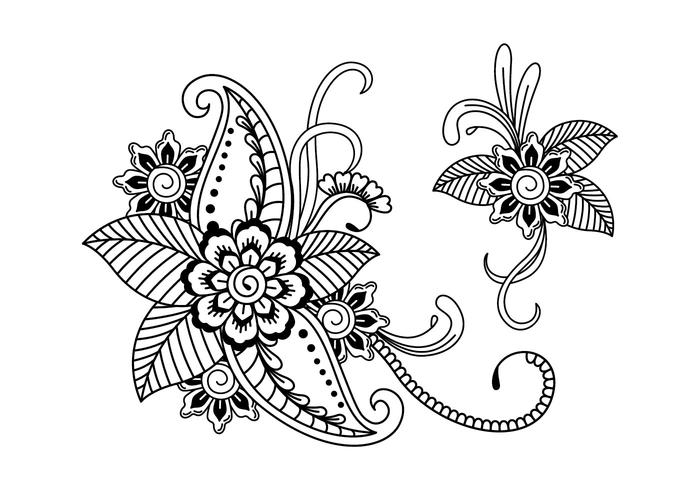 Henna-Kunst-Illustration vektor