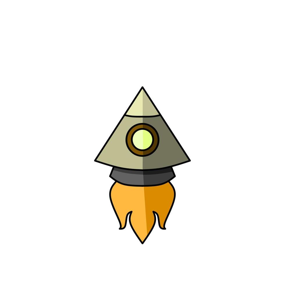 rymdskepp ikon, en enkel rymdskepp design med ett elegant begrepp vektor