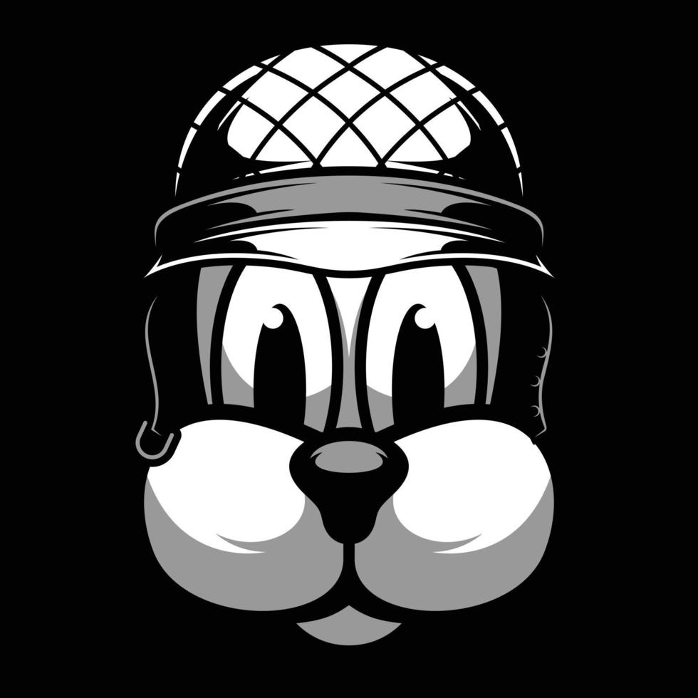 Hund schwarz und Weiß Maskottchen Design vektor